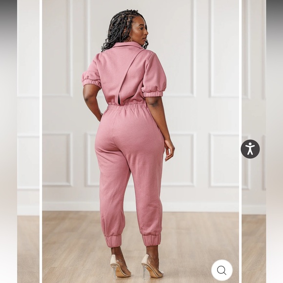 J BROOKS ARLEY SURPLICE BACK JUMPSUIT - OLD ROSE, 3XL - Picture 3 of 13